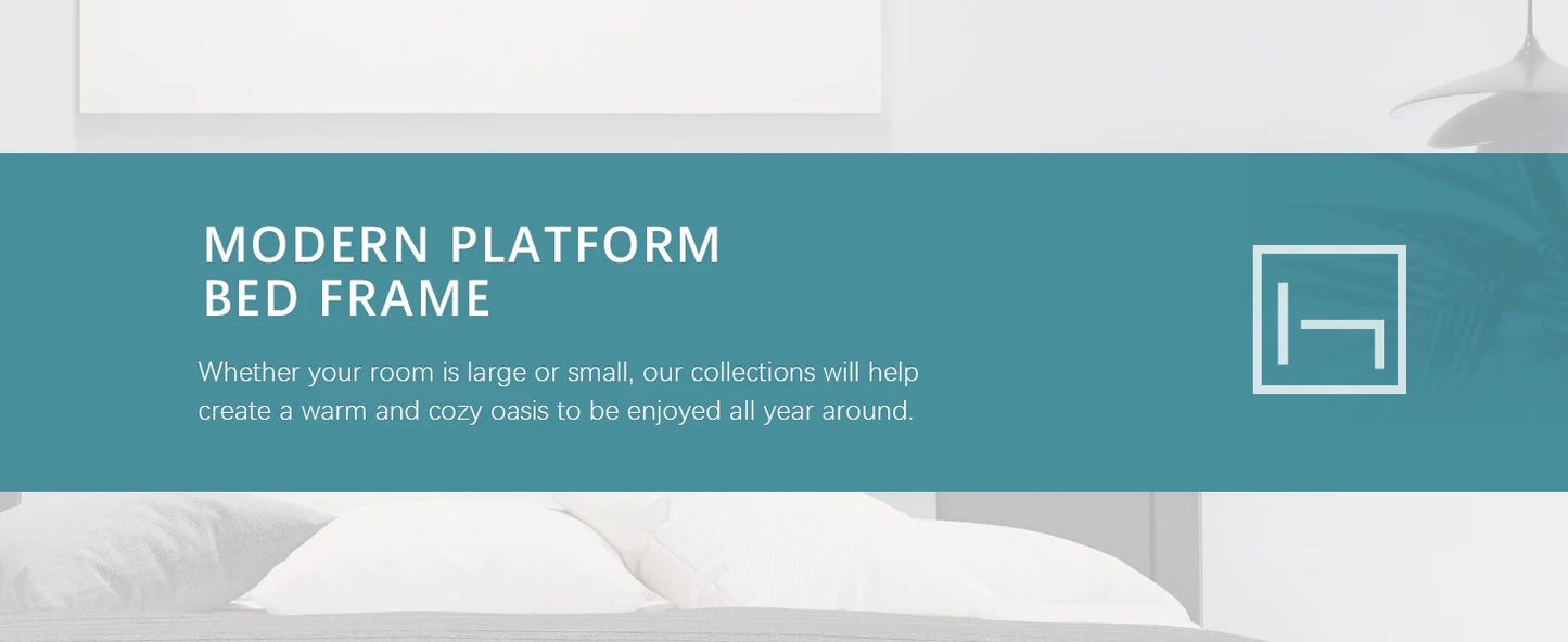 Modern Faux Leather Platform Bed Frame with Adjustable Headboard & Iron Décor – 800 LB Capacity | Queen King