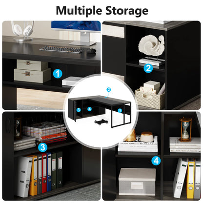 Tribesigns 71" L-Shaped Executive Desk with Storage Cabinet & Shelves