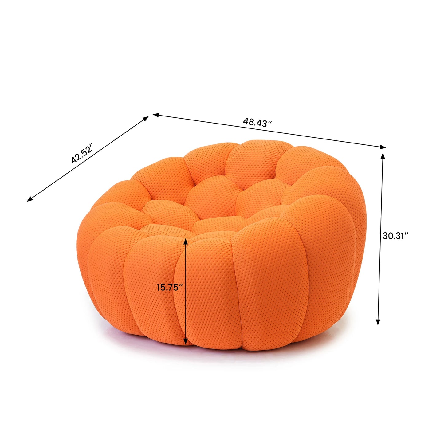49" Oversized Boneless Bubble Couch – 3D Honeycomb Design, No Assembly Required