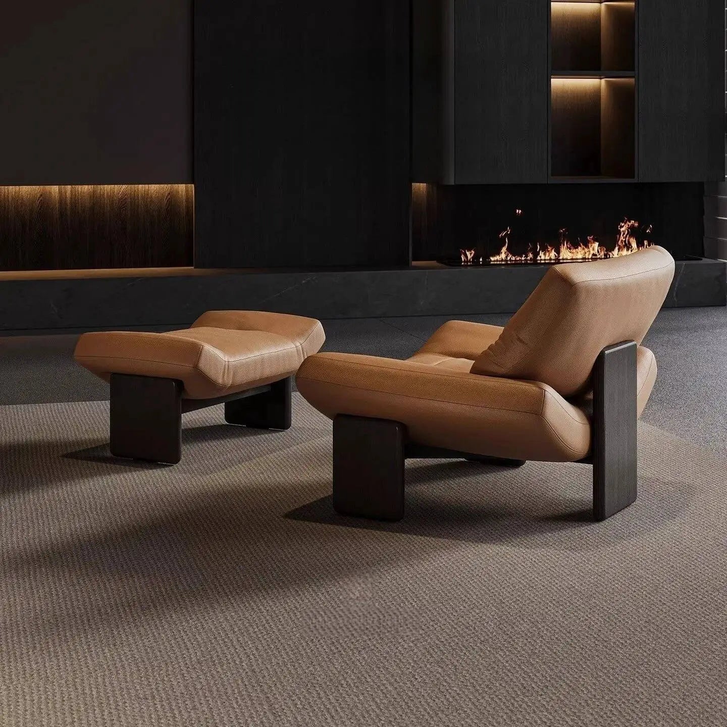 Italian Leather Single Seater Lounge Chair – Designer Leisure Accent Chair