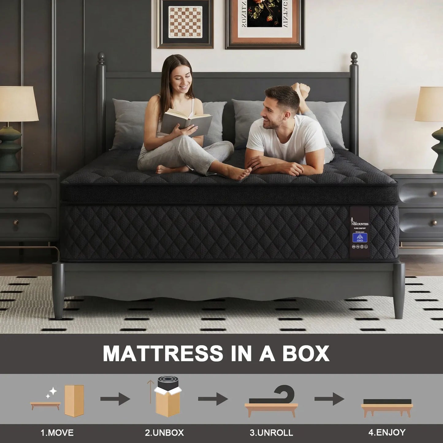 Sweetlove Duchessz Hybrid Mattress – Gel Memory Foam & Pocket Springs, Medium Firm, 10"–14"