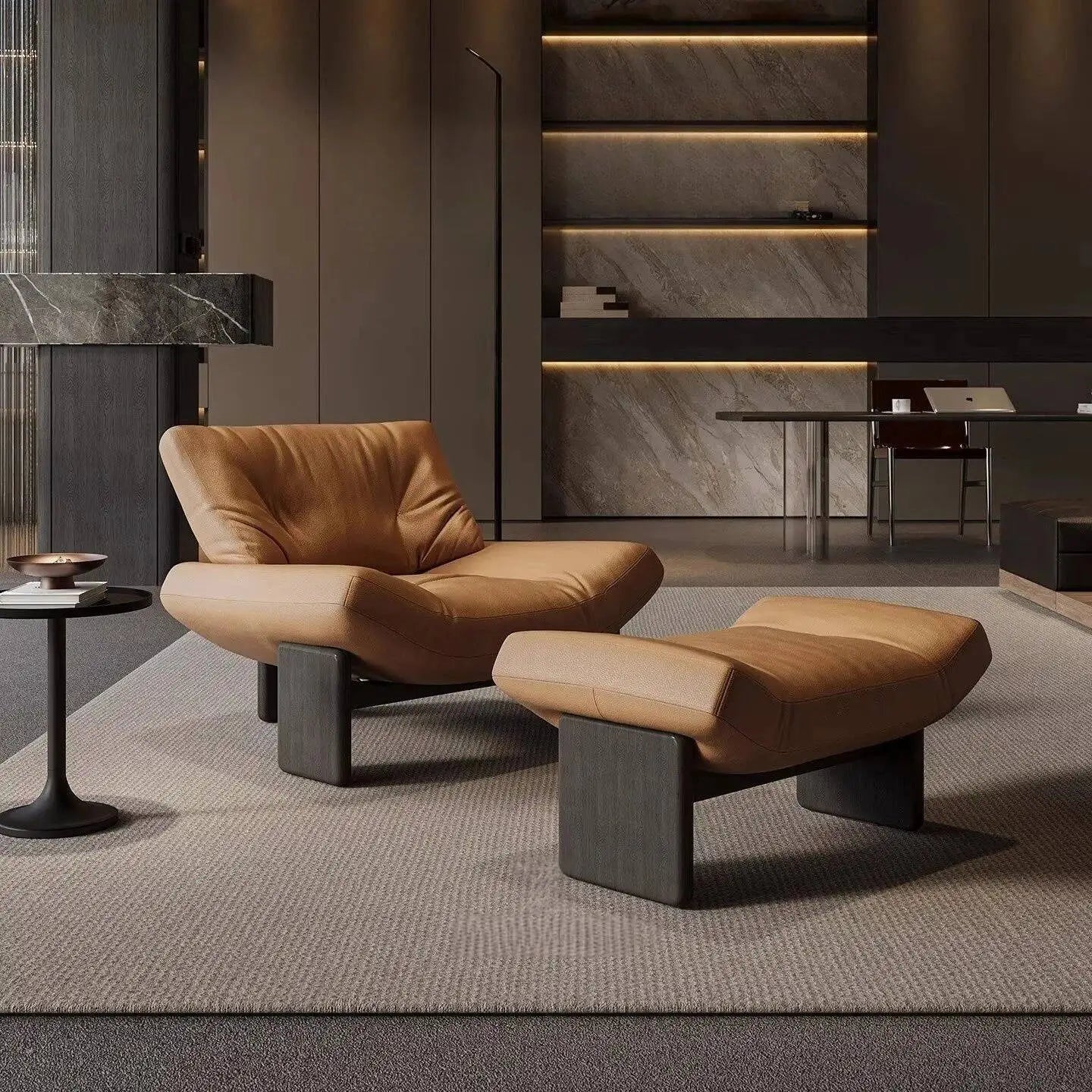 Italian Leather Single Seater Lounge Chair – Designer Leisure Accent Chair