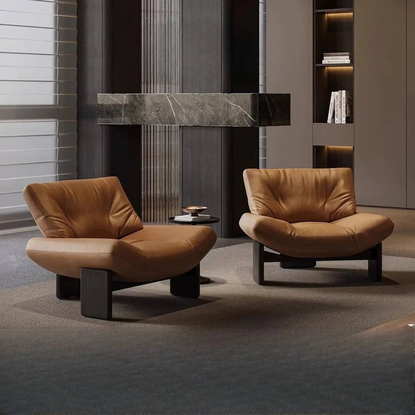 Italian Leather Single Seater Lounge Chair – Designer Leisure Accent Chair