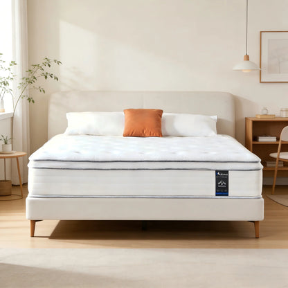 Madevos Hybrid Mattress – Pocket Springs & Foam, Medium Firm, Motion Isolation, 10"–14"