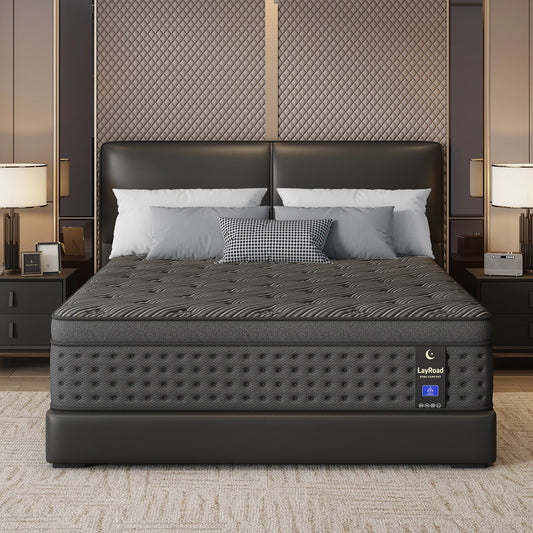 LayRoad 12" Gel Memory Foam Hybrid Mattress – Pocket Springs, Medium Firm, Pressure Relief