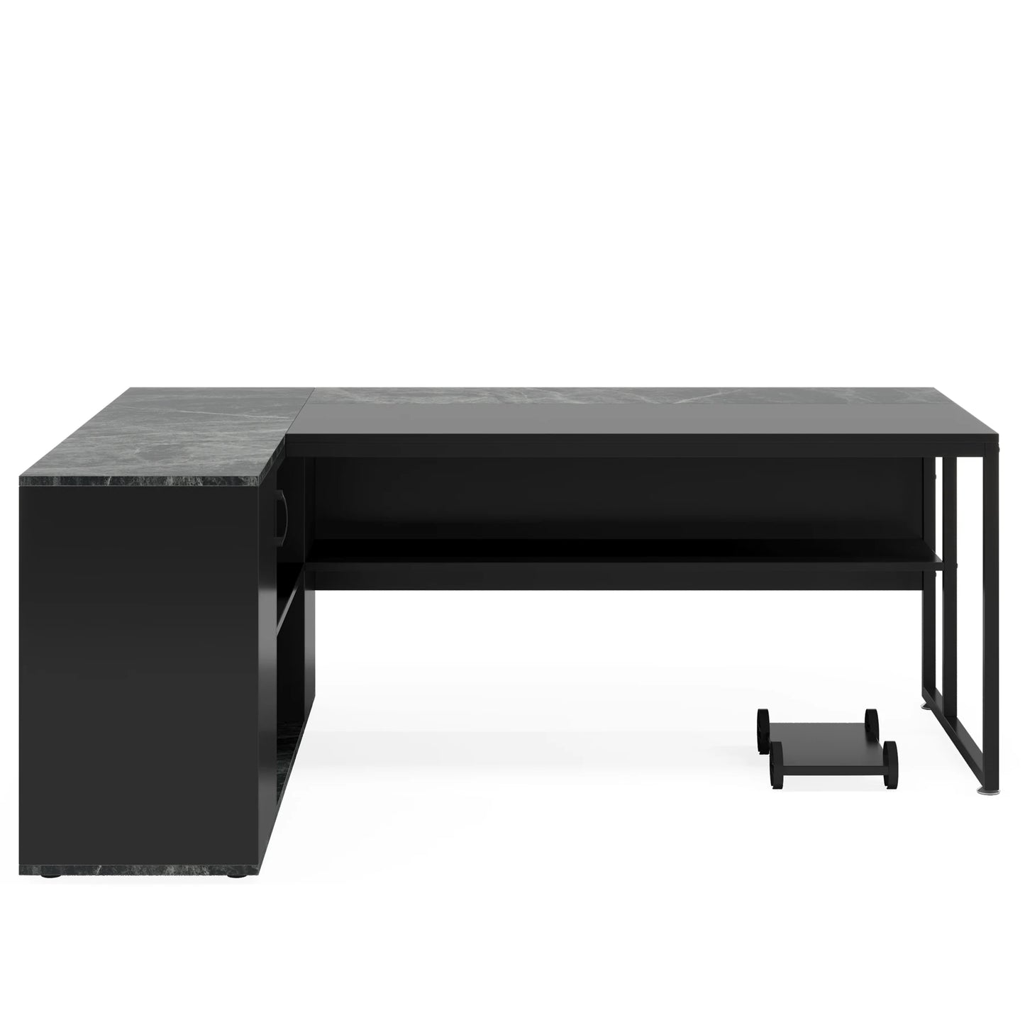 Tribesigns 71" L-Shaped Executive Desk with Storage Cabinet & Shelves