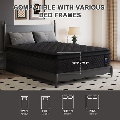Sweetlove Duchessz Hybrid Mattress – Gel Memory Foam & Pocket Springs, Medium Firm, 10"–14"