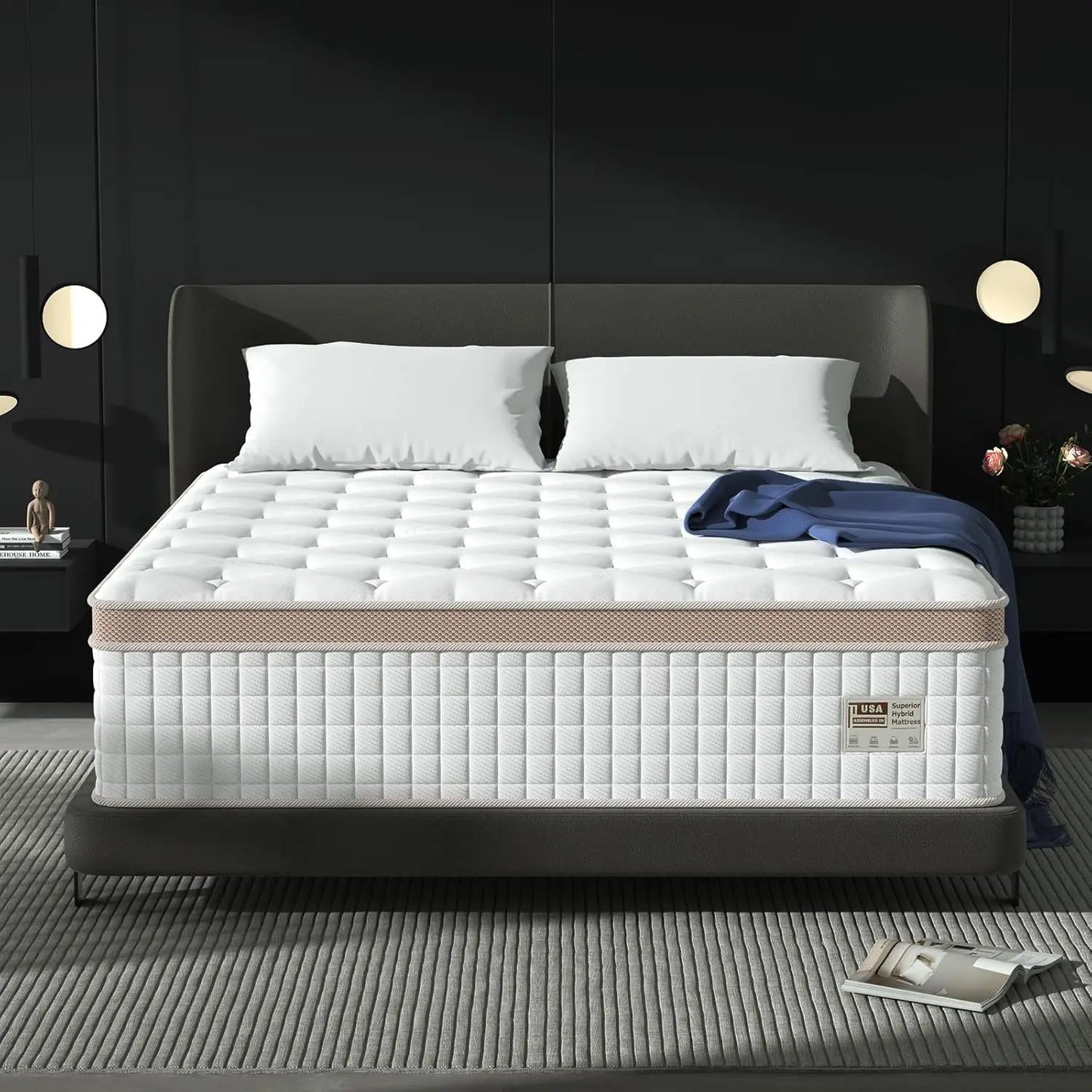BedStory 14" Luxury Hybrid Mattress – Gel Memory Foam & Pocket Springs, Made in USA