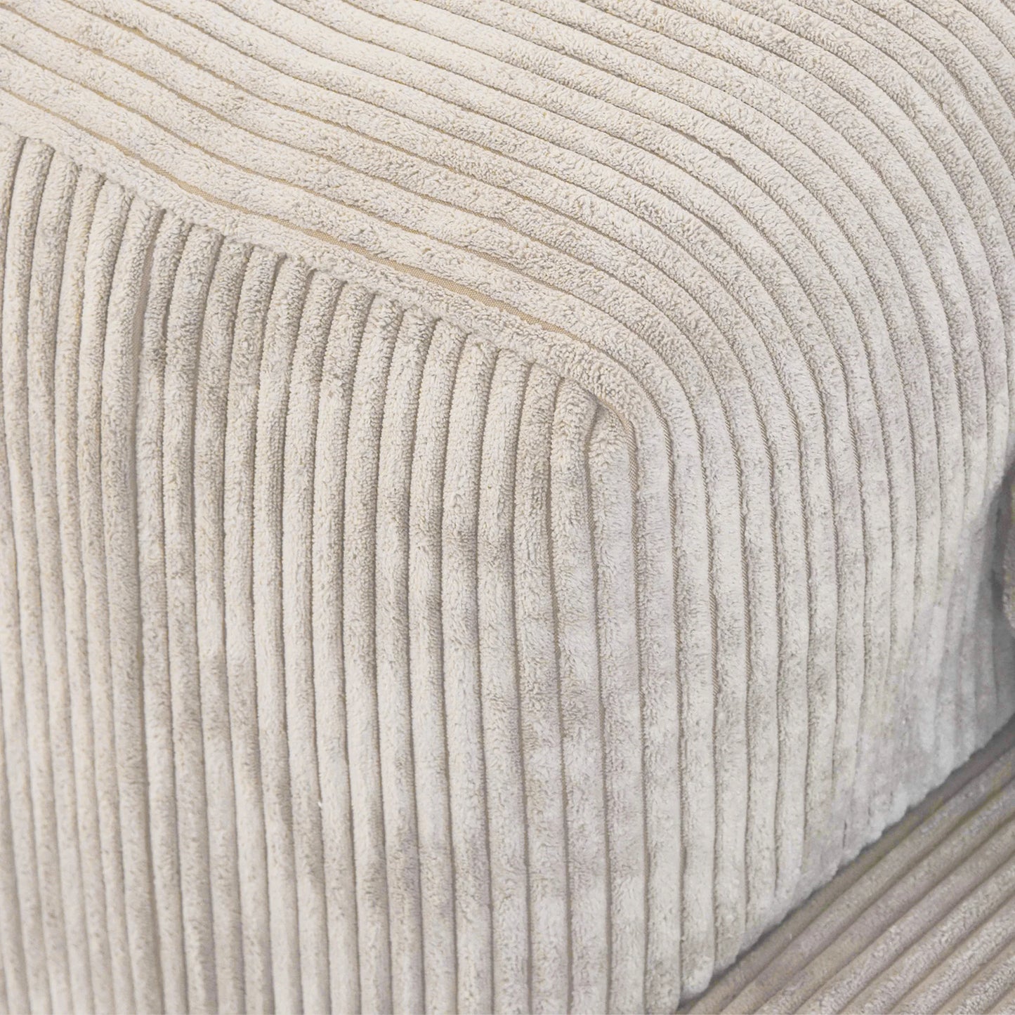 141" L-Shaped Corduroy Sectional Sofa with Ottoman | Oversized 3-Seater with Removable Covers