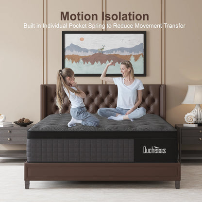 Sweetlove Euro Top Hybrid Mattress – Pocket Spring & Gel Memory Foam, Medium Firm, 14"