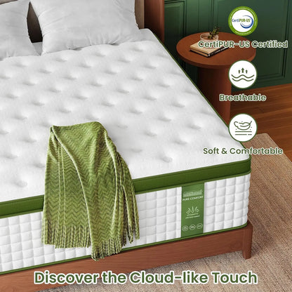 BedStory Hybrid Mattress – Gel Memory Foam & Pocket Springs (12" & 14", Full/Queen/King)