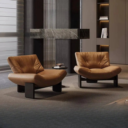Italian Leather Single Seater Lounge Chair – Designer Leisure Accent Chair