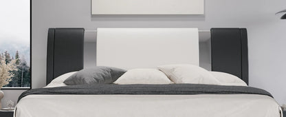 Modern Faux Leather Platform Bed Frame with Adjustable Headboard & Iron Décor – 800 LB Capacity | Queen King