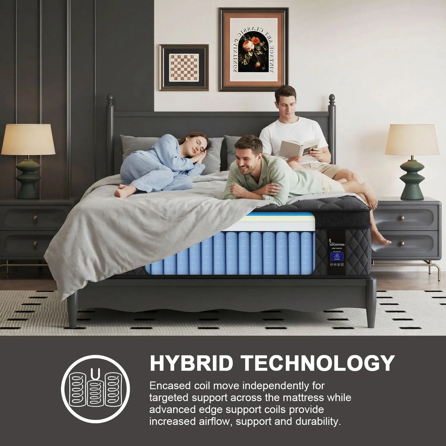 Sweetlove Duchessz Hybrid Mattress – Gel Memory Foam & Pocket Springs, Medium Firm, 10"–14"