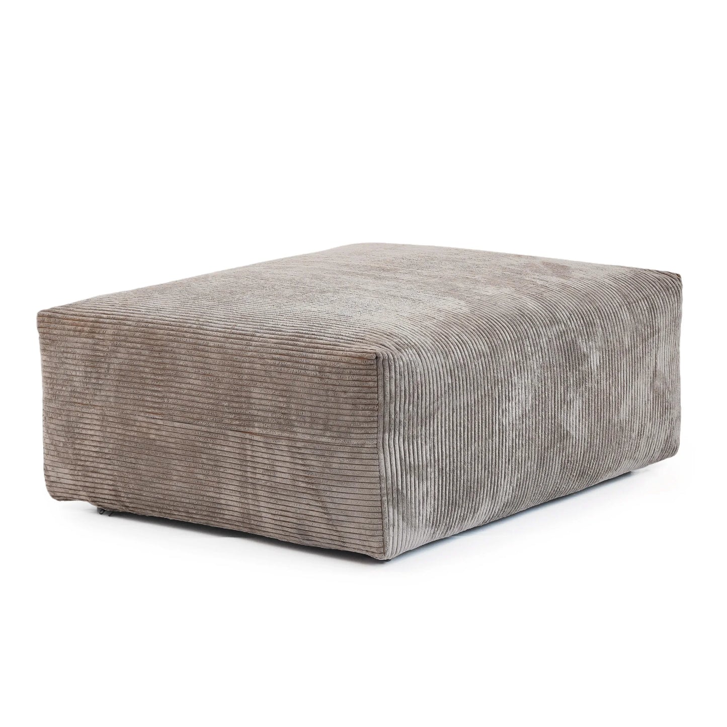 141" L-Shaped Corduroy Sectional Sofa with Ottoman | Oversized 3-Seater with Removable Covers