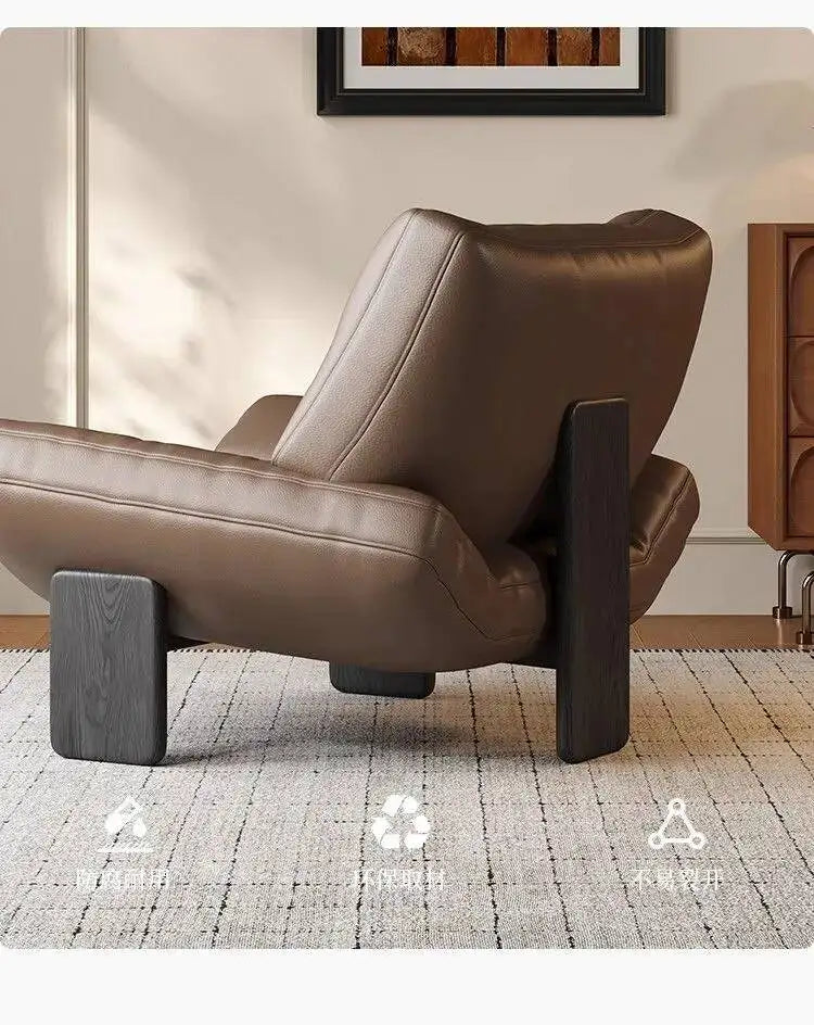 Italian Leather Single Seater Lounge Chair – Designer Leisure Accent Chair