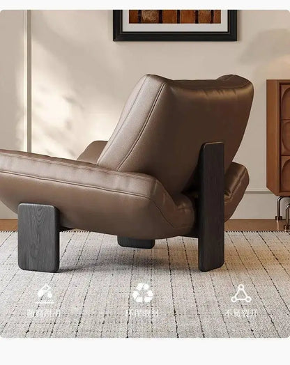 Italian Leather Single Seater Lounge Chair – Designer Leisure Accent Chair