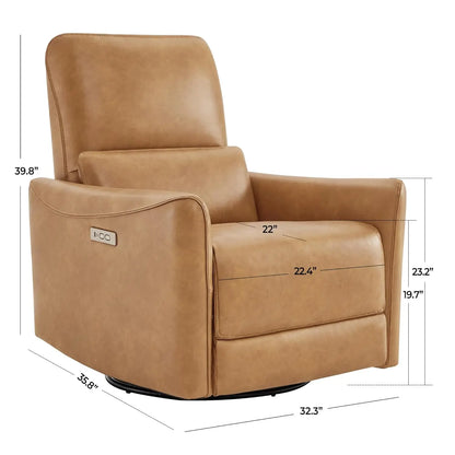 Power Swivel Glider Recliner Chair with Lumbar Support & USB Charging