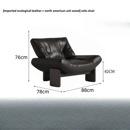 Italian Leather Single Seater Lounge Chair – Designer Leisure Accent Chair
