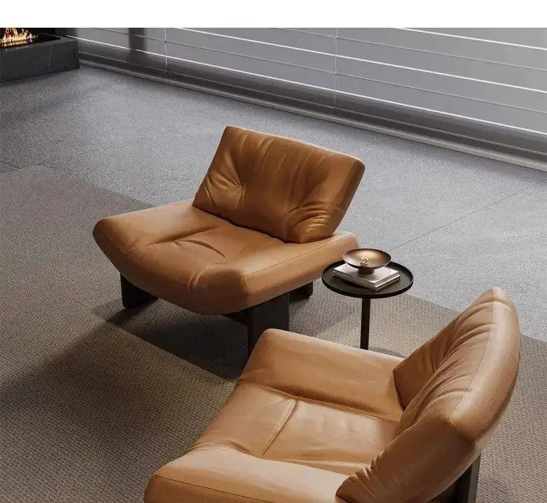 Italian Leather Single Seater Lounge Chair – Designer Leisure Accent Chair