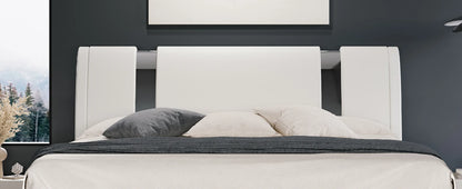 Modern Faux Leather Platform Bed Frame with Adjustable Headboard & Iron Décor – 800 LB Capacity | Queen King