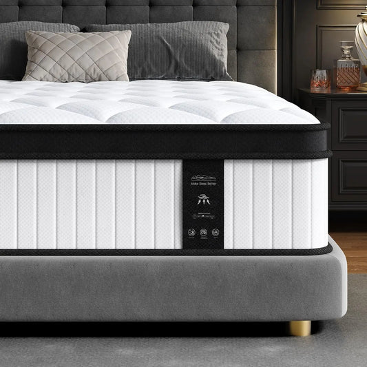 12" Queen Hybrid Mattress – Memory Foam & Pocket Springs, Medium Firm, Cool Sleep, Mattress-in-a-Box