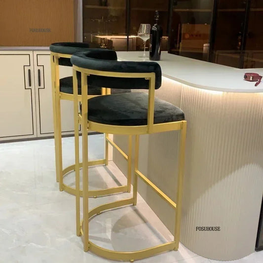 Modern Upholstered Bar Stools – Iron Frame with Cushioned Seat | 65cm & 75cm