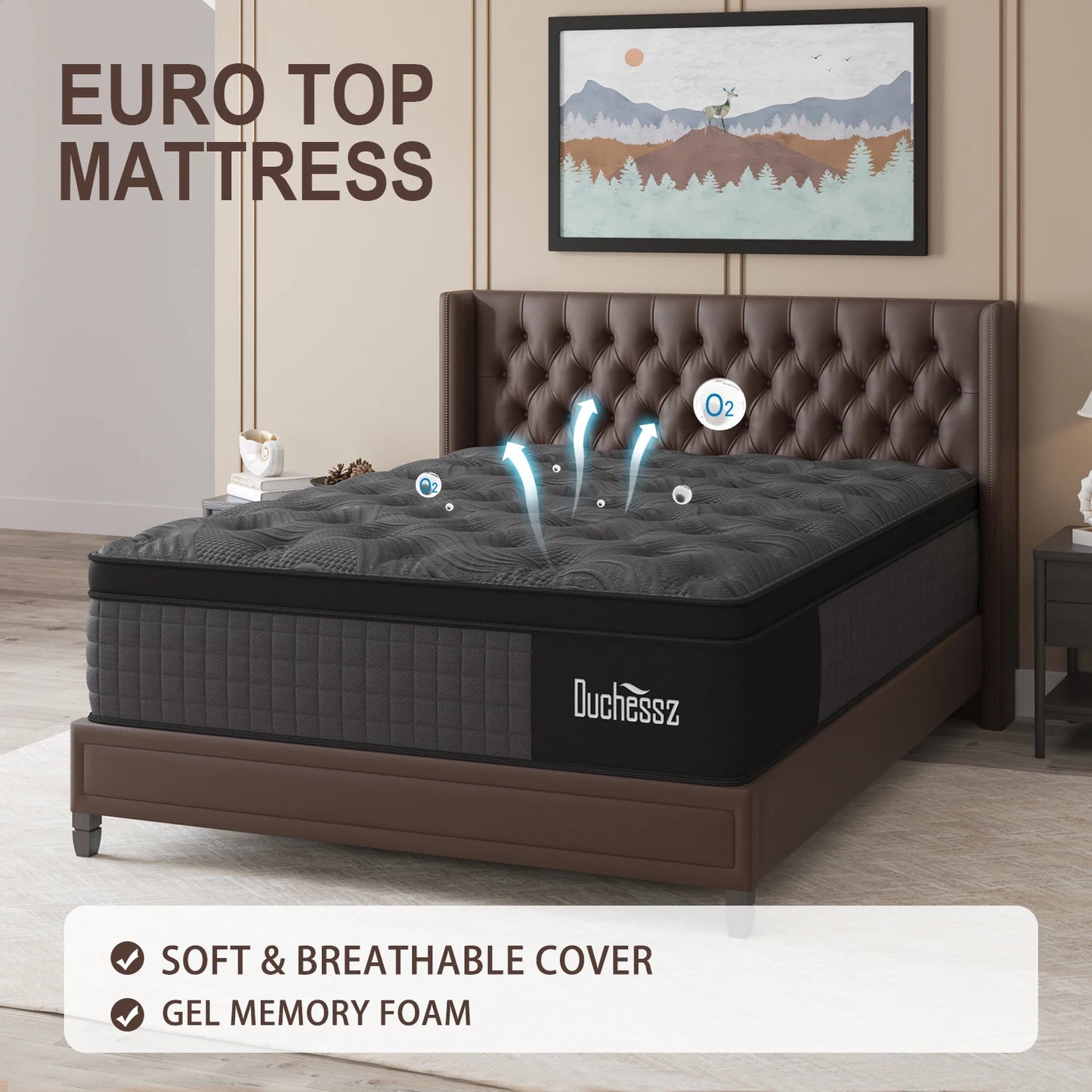 Sweetlove Euro Top Hybrid Mattress – Pocket Spring & Gel Memory Foam, Medium Firm, 14"