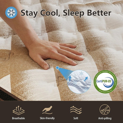 Sweetlove Hybrid Pocket Spring Mattress – Gel Memory Foam, Medium Firm, 12" & 14"