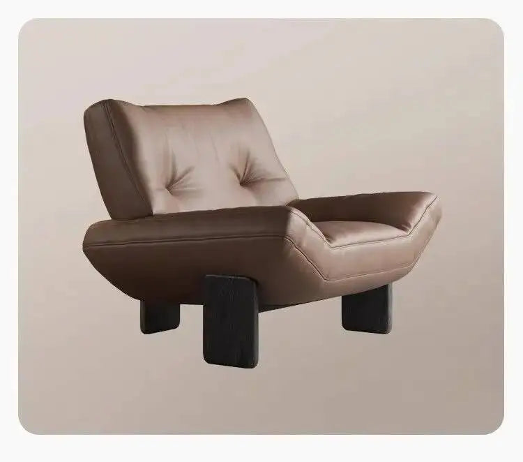 Italian Leather Single Seater Lounge Chair – Designer Leisure Accent Chair