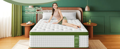 BedStory Hybrid Mattress – Gel Memory Foam & Pocket Springs (12" & 14", Full/Queen/King)