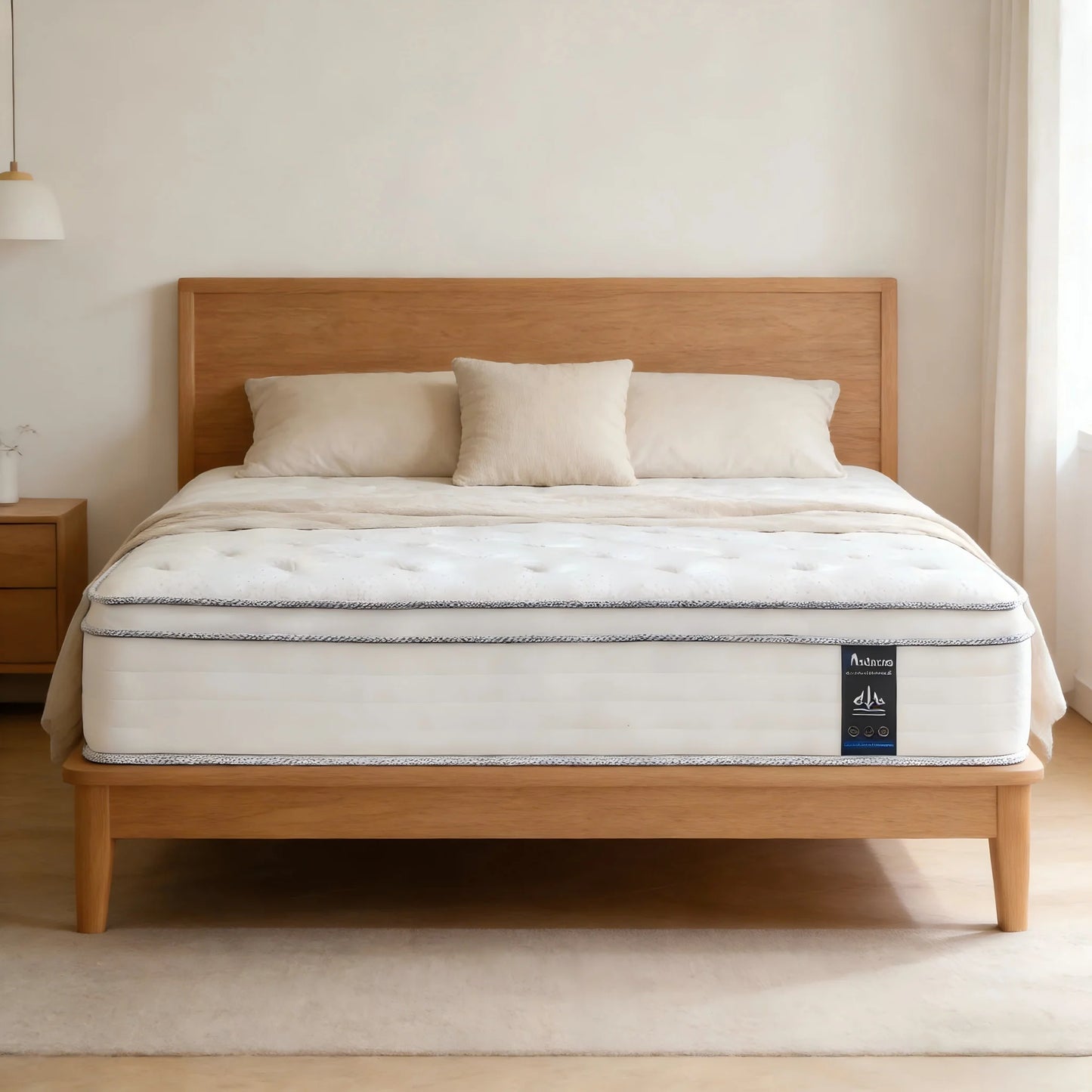 Madevos Hybrid Mattress – Pocket Springs & Foam, Medium Firm, Motion Isolation, 10"–14"