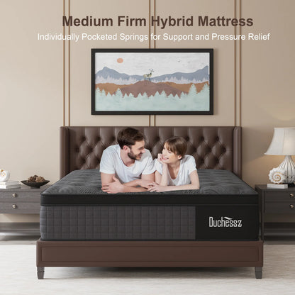 Sweetlove Euro Top Hybrid Mattress – Pocket Spring & Gel Memory Foam, Medium Firm, 14"