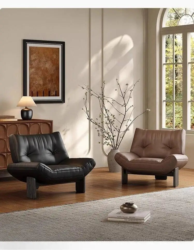 Italian Leather Single Seater Lounge Chair – Designer Leisure Accent Chair